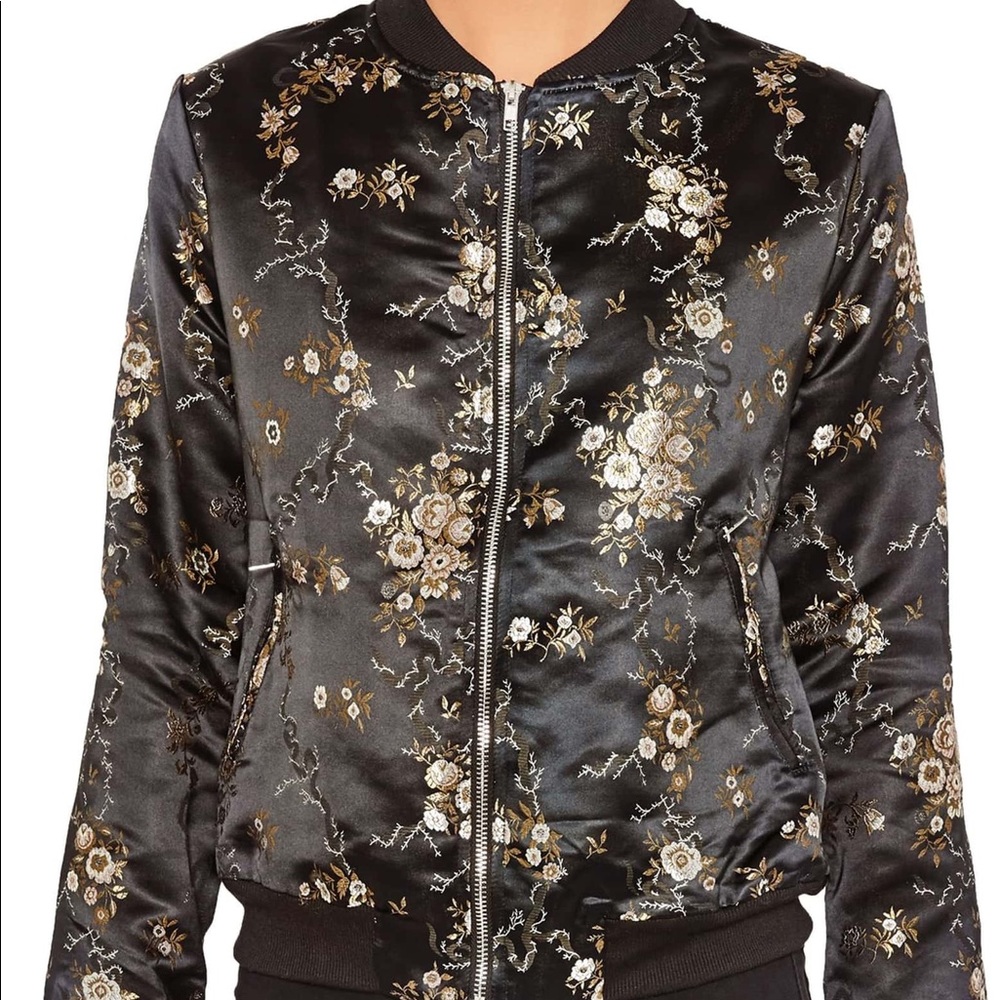 New Missguided Jacquard Floral Bomber Jacket - Picture 1 of 6
